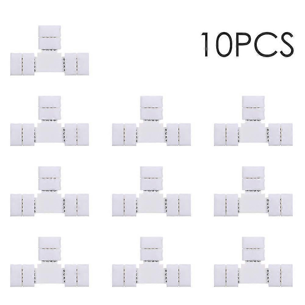 T Shape 4 Pins Rgb Led Strip Connector Quick Splitter 10 Pack White