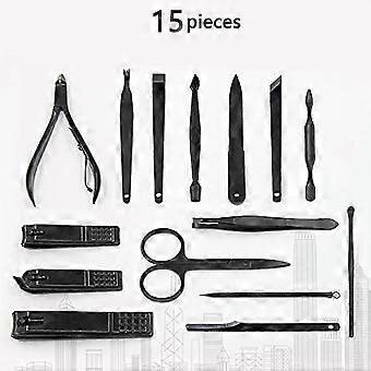 15 In 1 Mens Manicure Set - Portable And Lightweight Stainless Steel