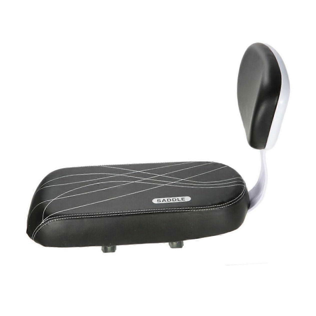 Bicycle Seat With Backrest, Durable PU Padding, One-Piece Rear Seat For Most Bicycles, Universal Mount