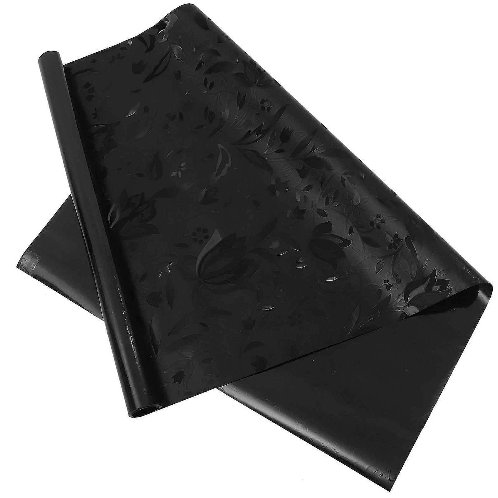 Removable Window Decal Home Privacy Film Black 200x45cm Anti-Peeping Sun-Blocking 1 Roll