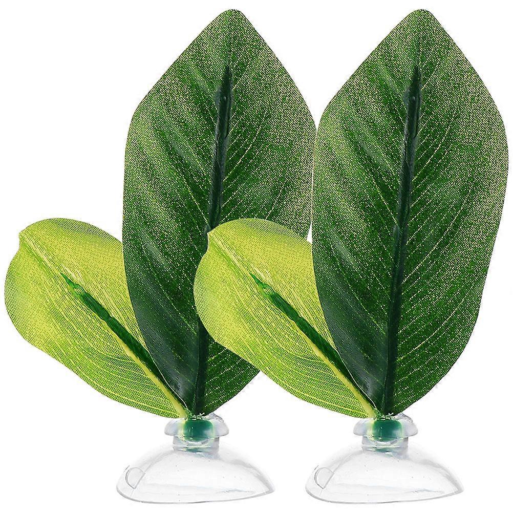 Leaf Decor Betta Fish Tank Accessory Spawning Aid Betta Fish 10x3.5cm 2Pcs