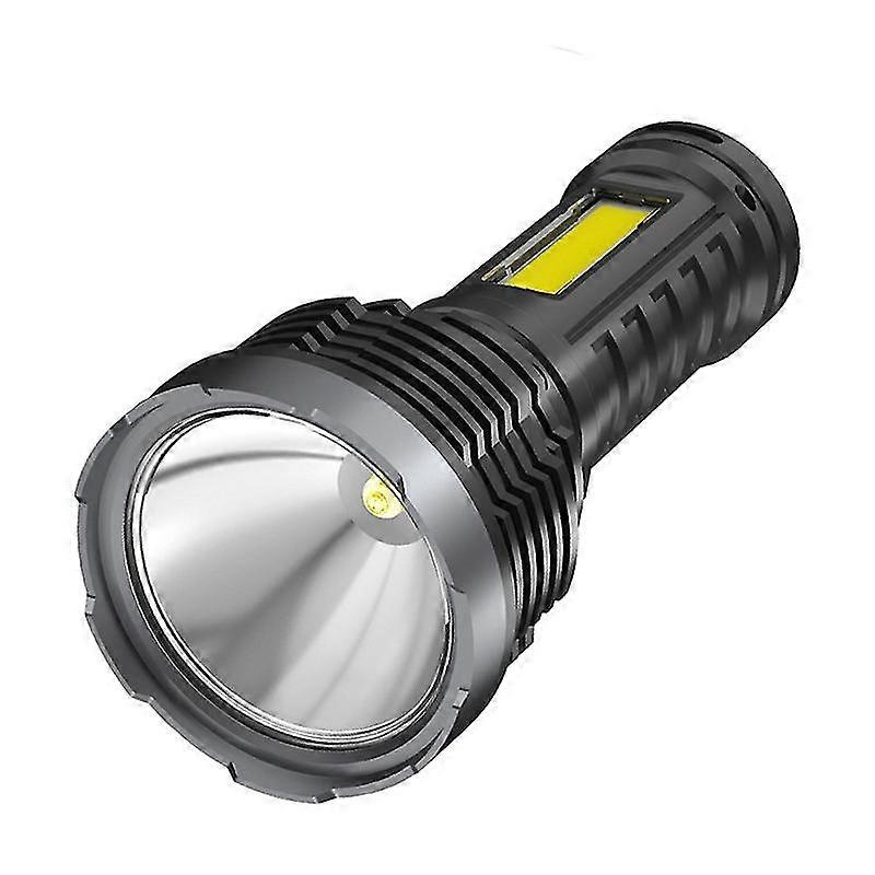 Outdoor Strong Bright Long-range COB Side Light Soft Light Plastic Flashlight with USB Charging for Work Use