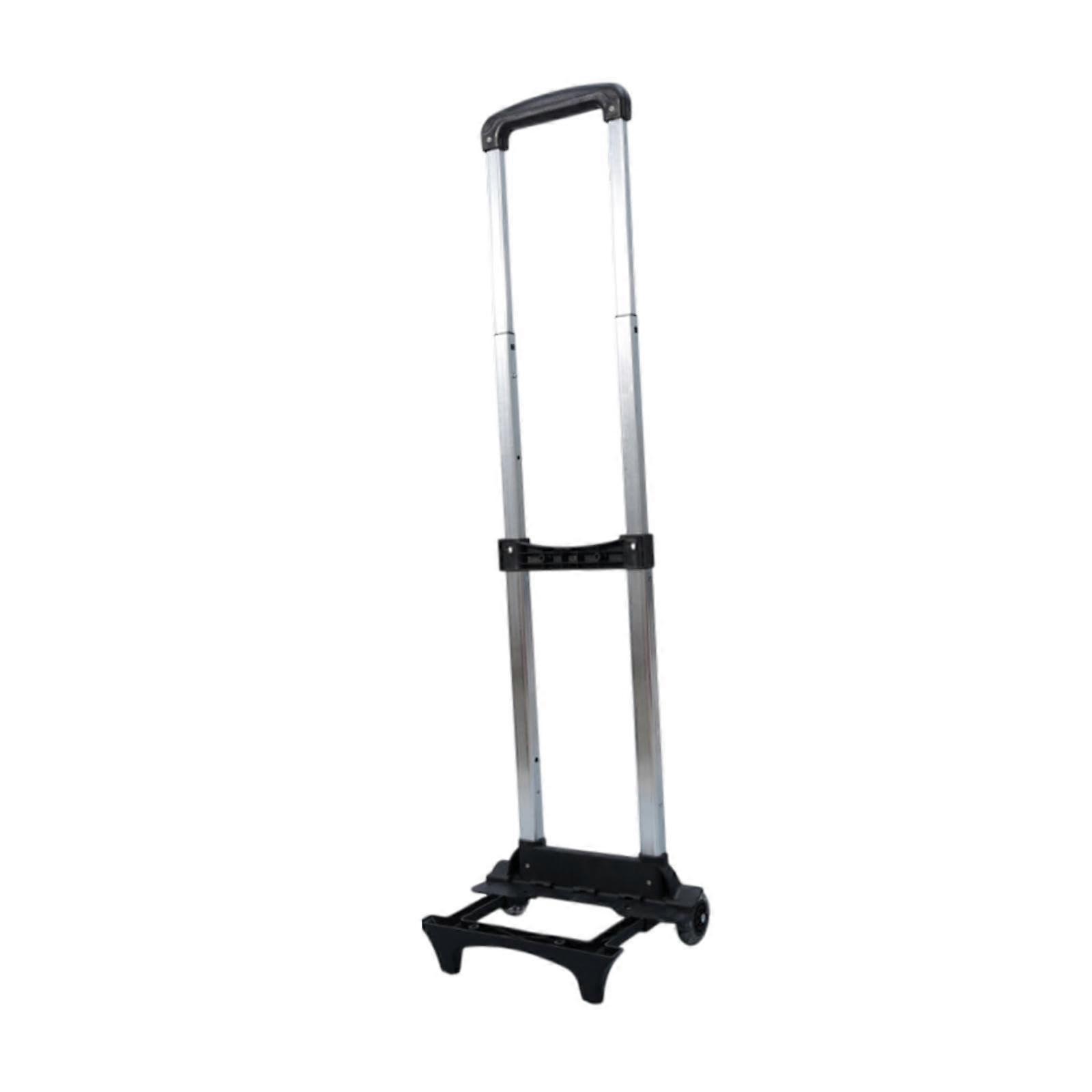 Bag Trolley Adjustable Height Handcart Wheeled Cart for Travel, Black