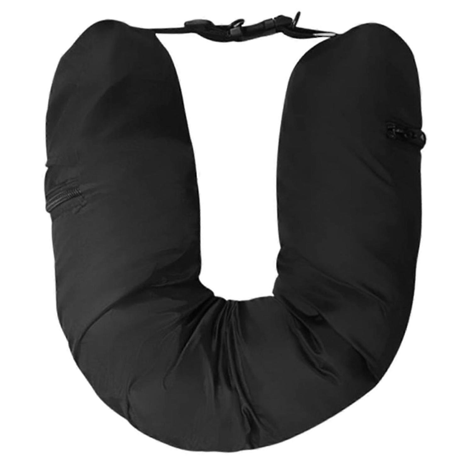 Portable Travel Neck Pillow Space-saving Refillable Neck Support Cushion for Car Train Airplane