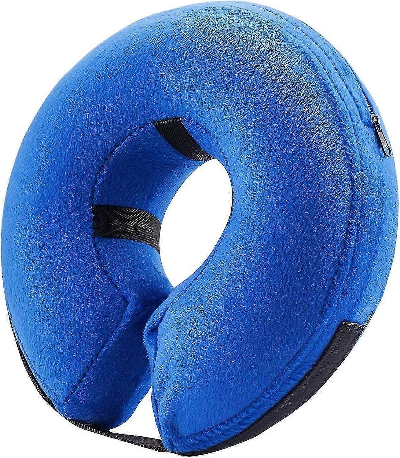 Soft Inflatable Recovery Collar for Pets - Medium Blue (Doesn't Block Vision)
