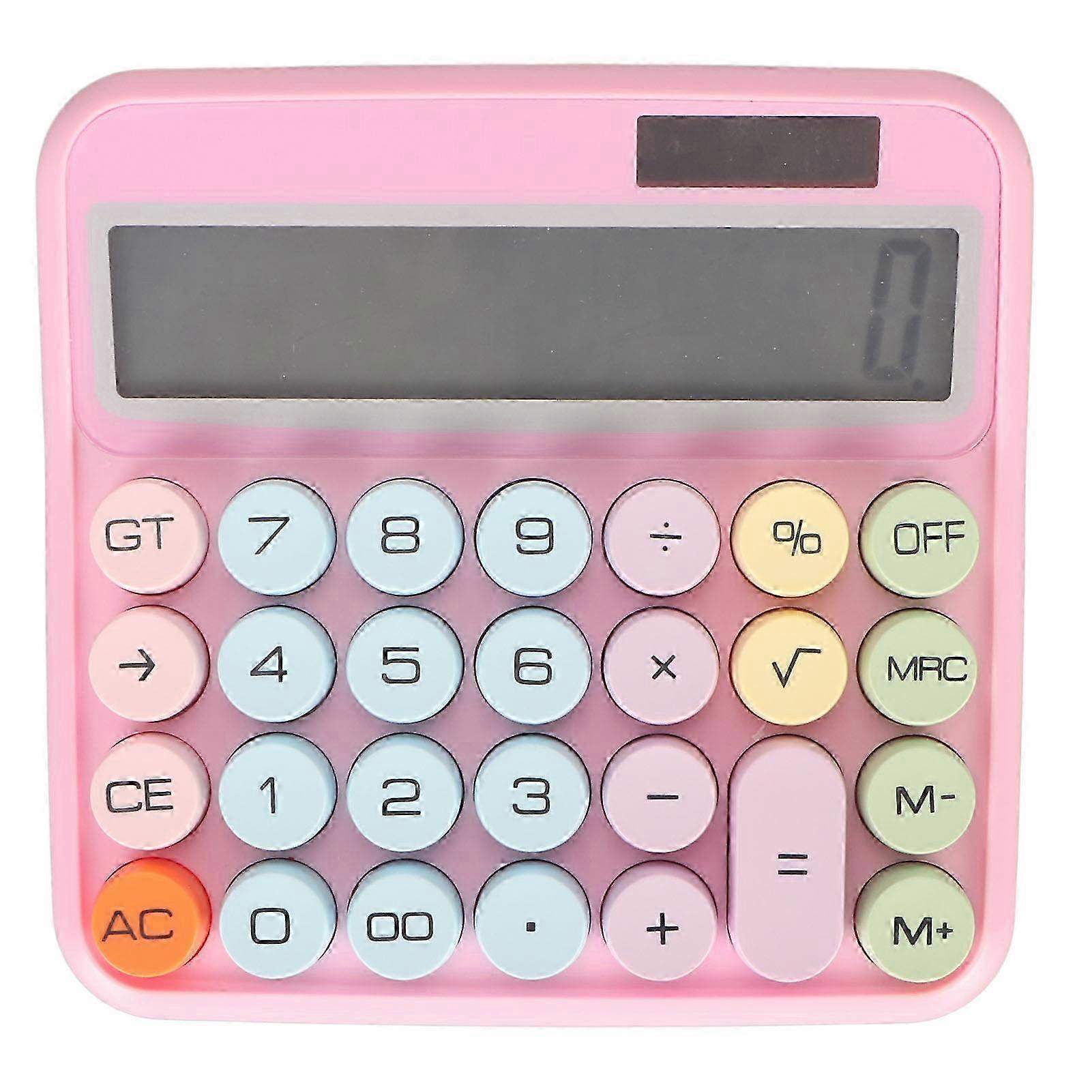 Colorful Mechanical Keyboard Calculator - 12 Digit Electronic Desktop Calculator for Home, School, Office