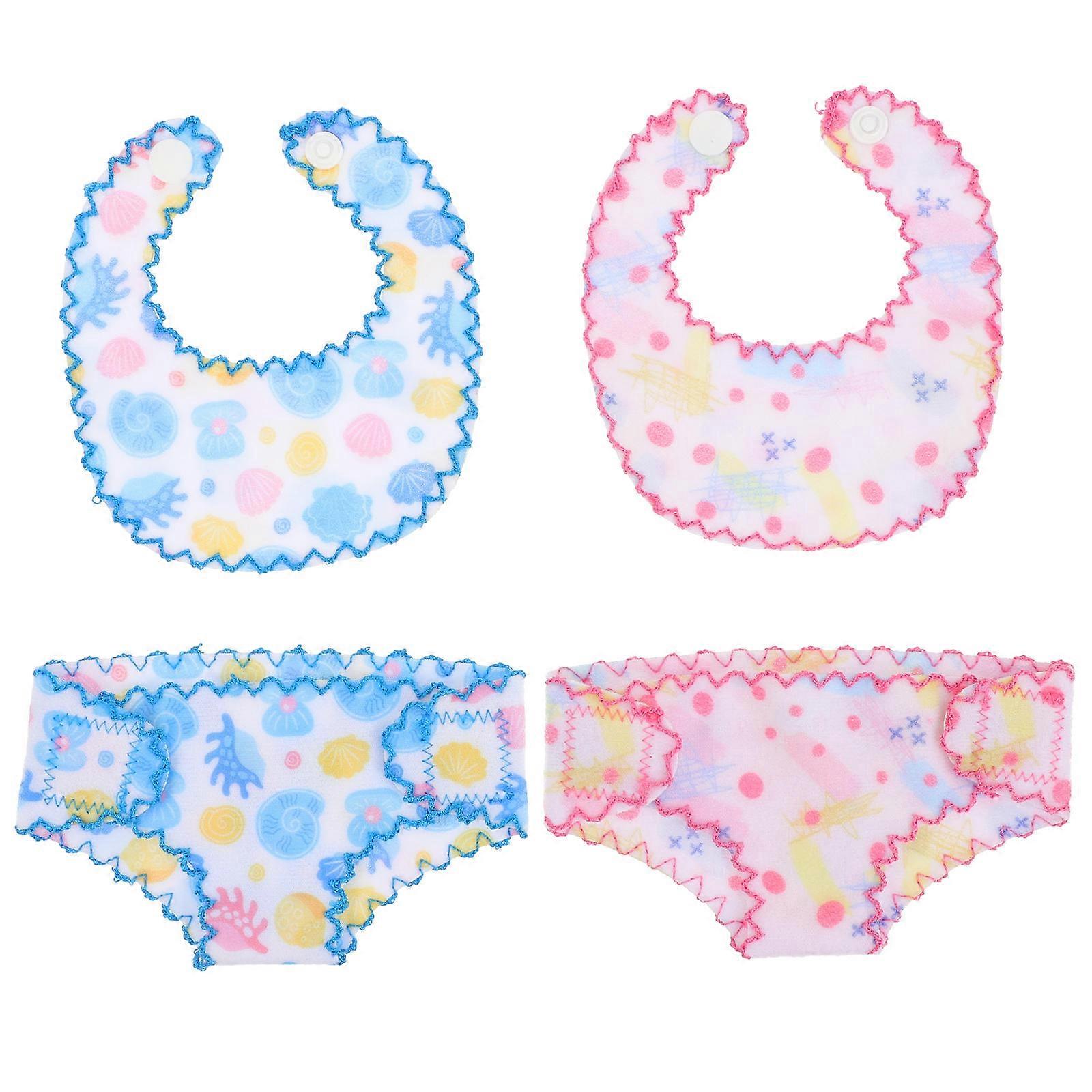 Bibs For Baby Dolls Blue 12X7X0.1CM Cloth For Parenting Practice 2 Sets