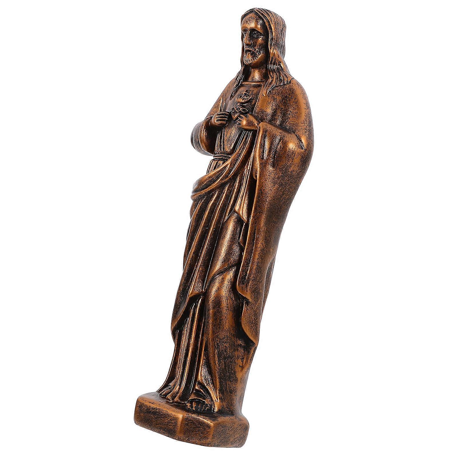 Bookshelf Ornaments Holy Father Statue Religious Followers Office Decor White Resin 1Pack