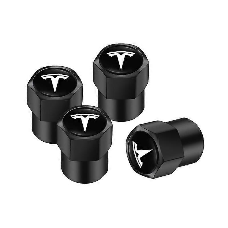 4Pcs Καπάκι βαλβίδας αυτοκινήτου από κράμα Βαλβίδες τροχού Κάλυμμα σκόνης Αξεσουάρ ελαστικών για Tesla Model 3 Model S Model X Model Y Cybertruck Roadster~00291