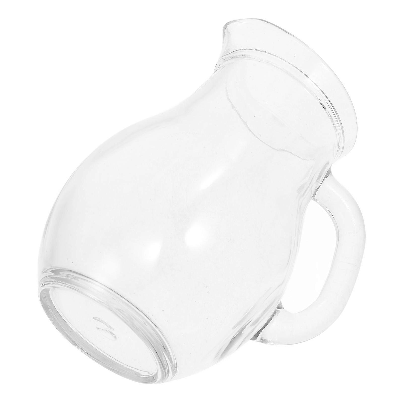 Glass Milk Pitcher With Handle Serving Coffee Small Wine Pot 1Set