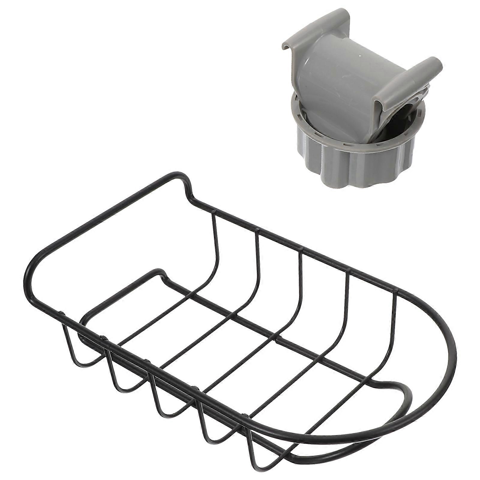 Multipurpose Sink Rack Iron ABS PP Rectangular Bathroom Use Homeowners Hook Design Water Drainage 1Set