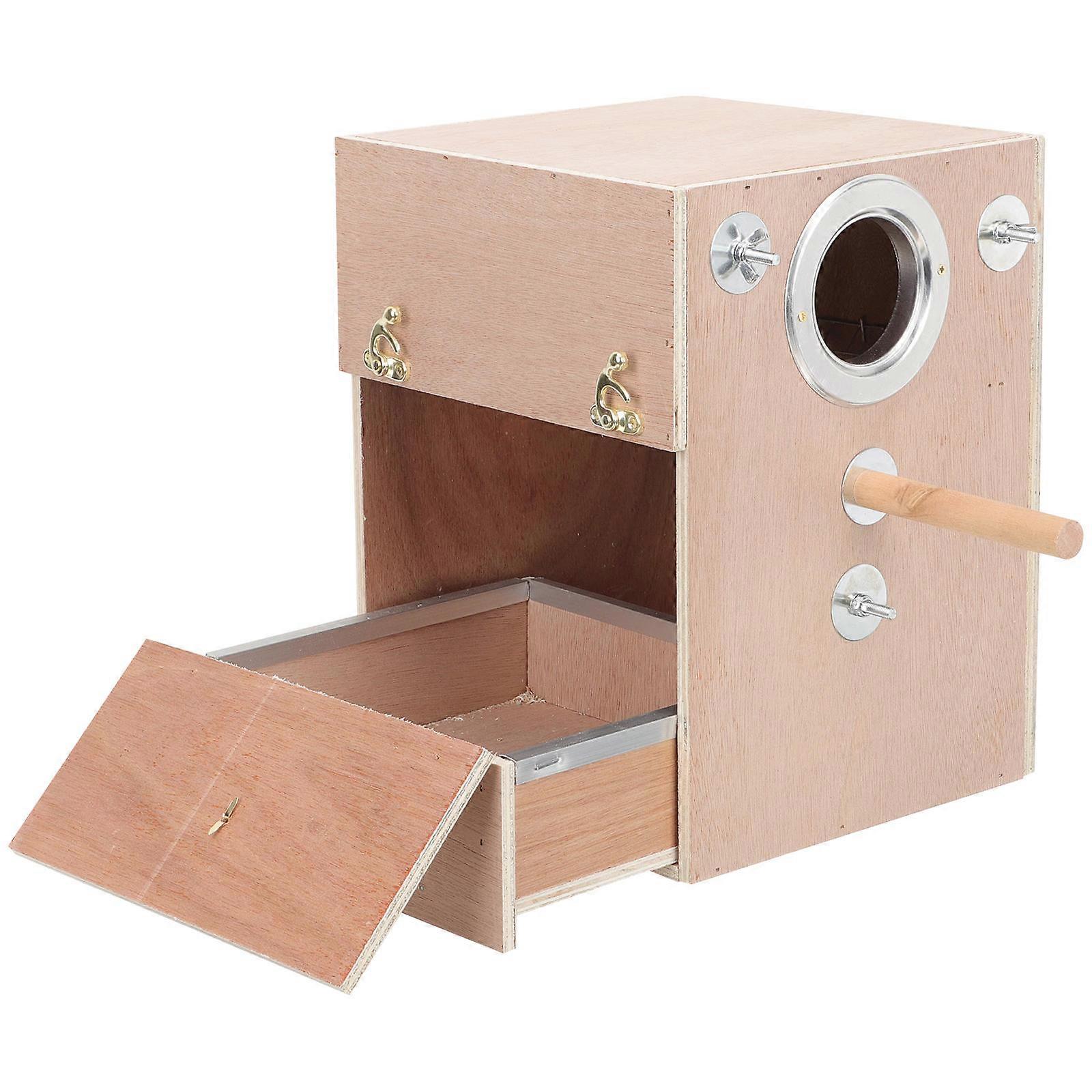 Nesting Box Bird Parakeet Nesting Box Parakeets Safe Hideaway Wood 20*20*25 Left Hanging Resting 1Pack