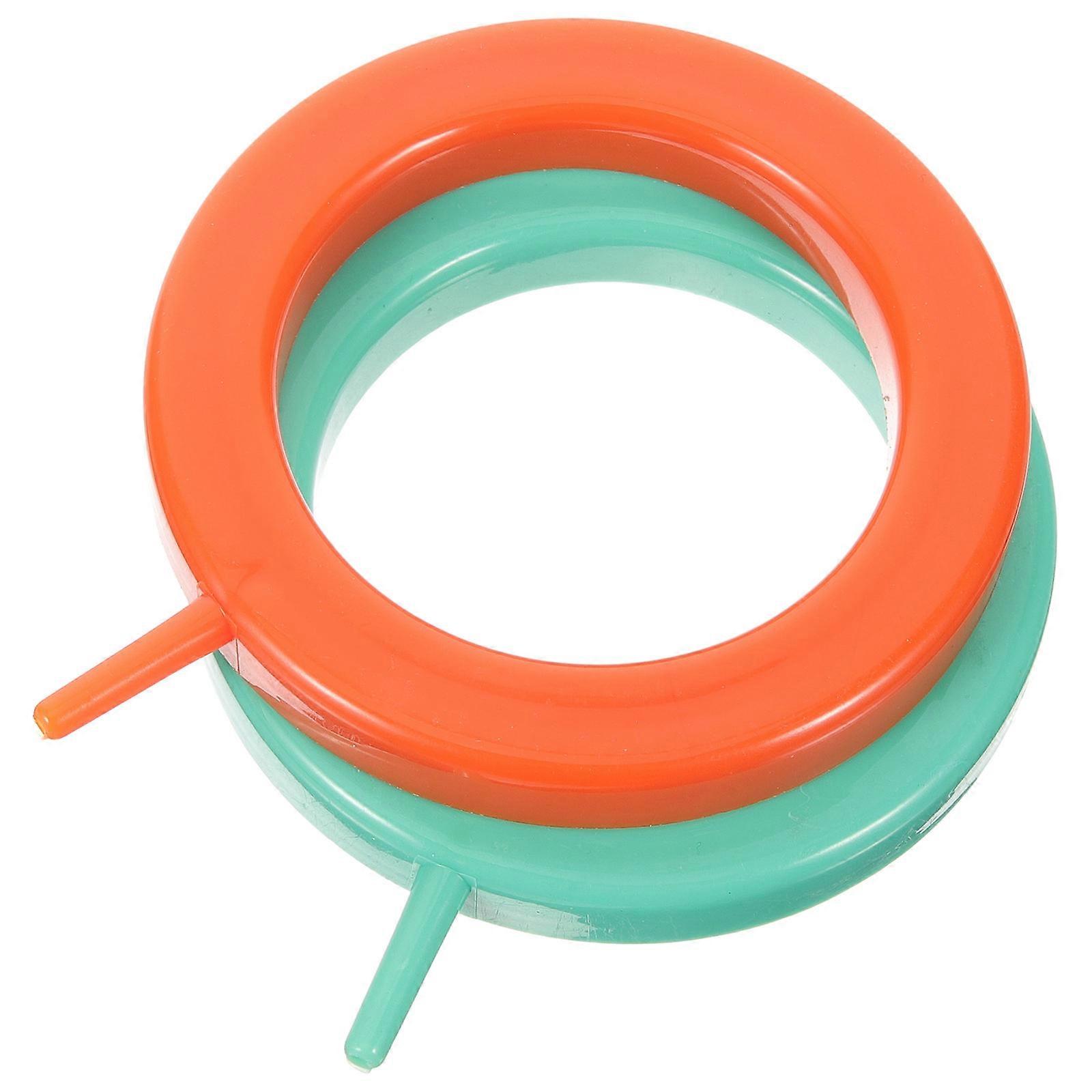 Air Stone Bubbler for Fish Tank Green Color Water Aeration Round Shape 12.00x9.50x1.00cm 2Pcs