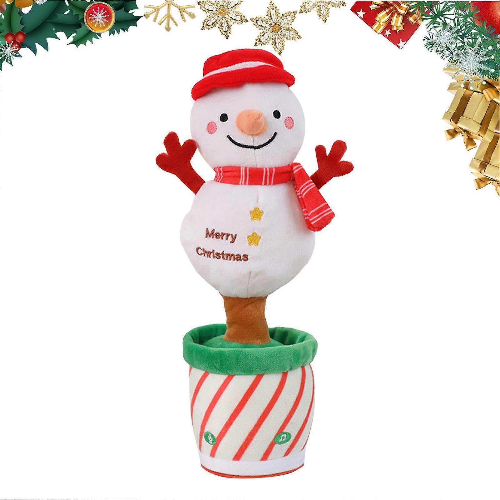 Tanzende Weihnachtspuppe, Interaktive Elektrische Plüsch-Weihnachtstanzpuppe für Kinder, Multifunktionale Schneemann Plüschtiere