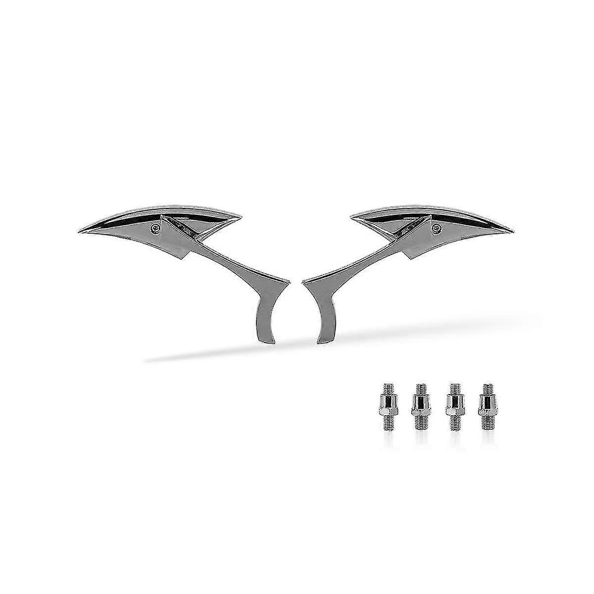 Custom Chrome Rearview Mirrors in Silver for Motorcycle Cruiser & Chopper Models - Stylish Upgrade for Your Ride