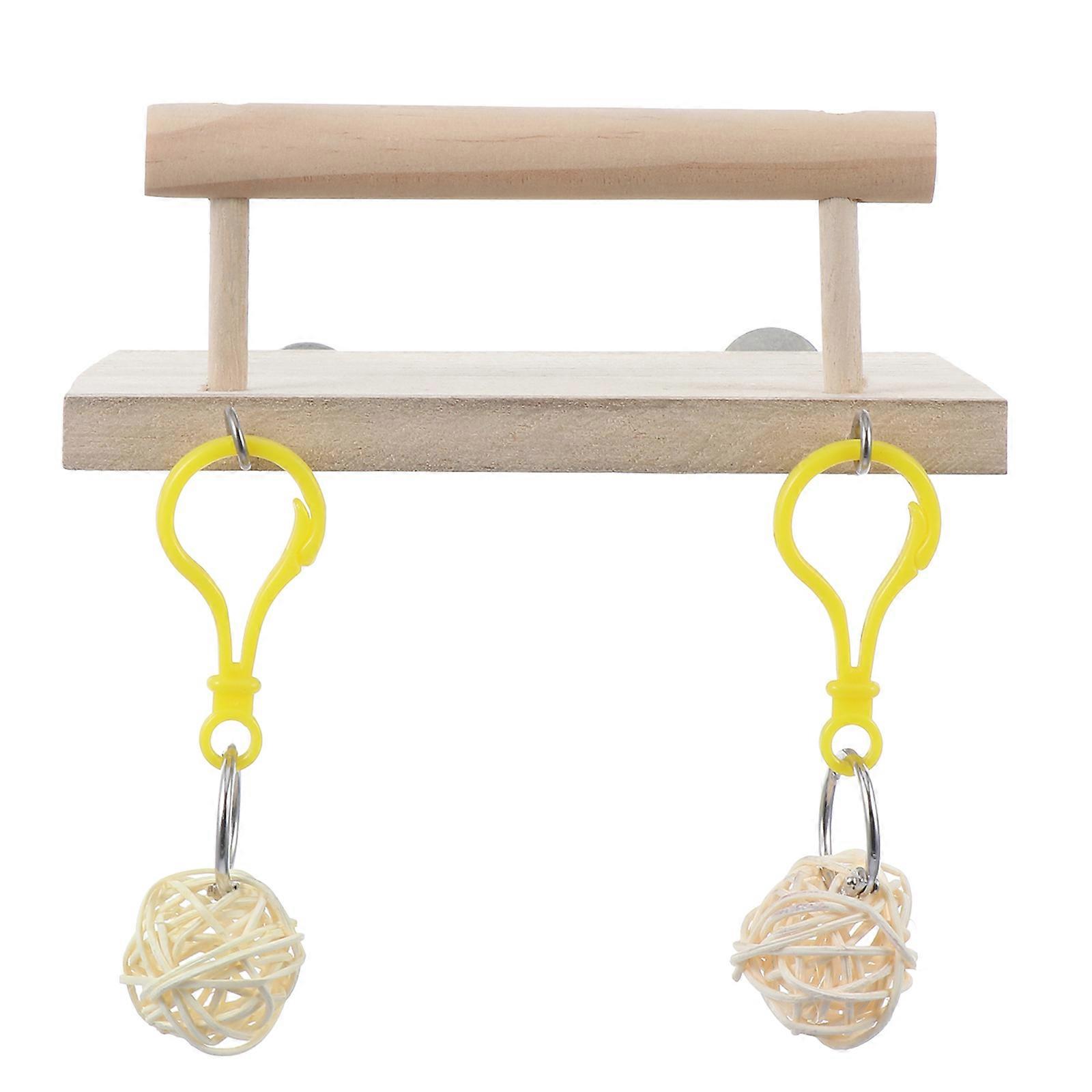 Wood Hamster Stand Platform Ball Pet Toy Standing Tree Installation