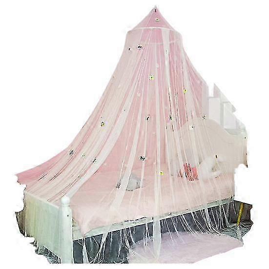 Princess Canopy Dome Mosquito Net with Easy Installation & Fine Mesh - Fluorescent Star Bedcover for Dreamy Bedroom Decor