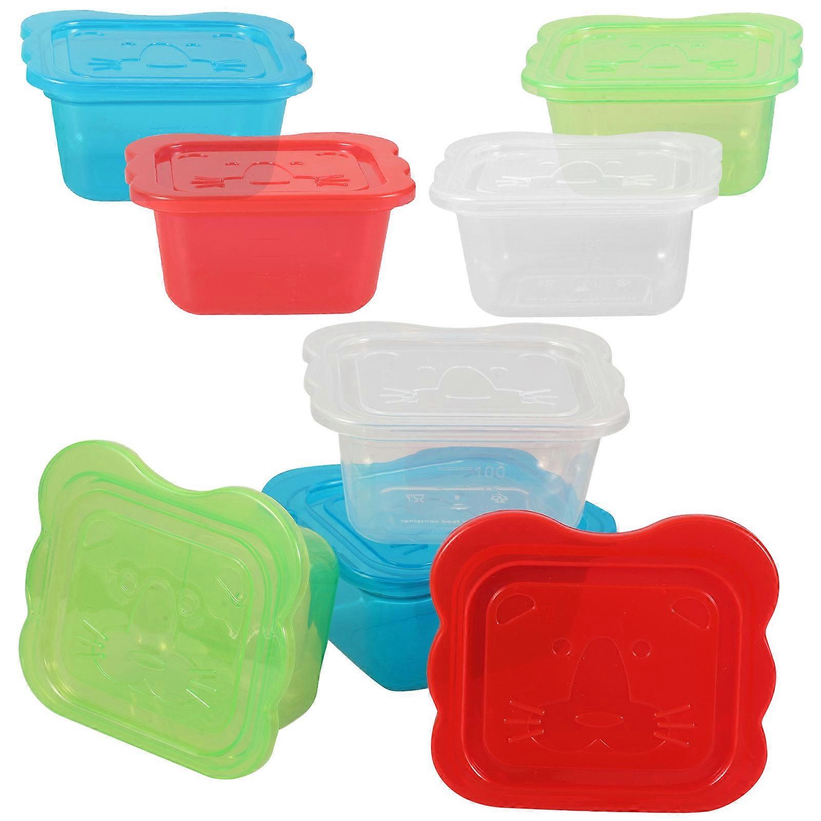 8pcs Cartoon Food Storage Containers with Sealed Lids – Durable, Freezer Safe for Vegetables, Fruits, and Meal Prep
