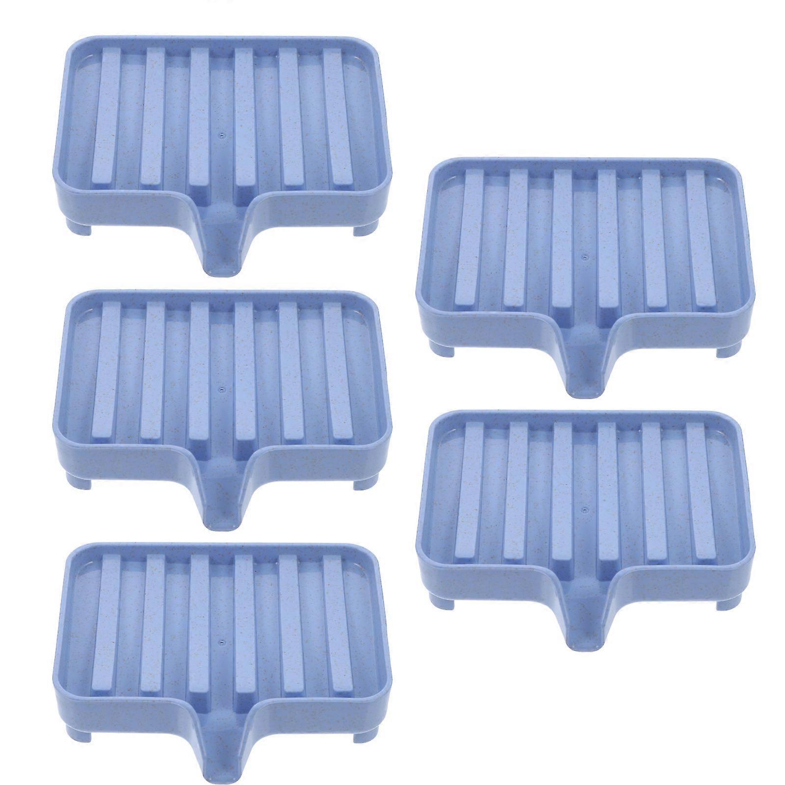 Creative Blue Soap Box for Storage with 5Pcs Water Draining Containers