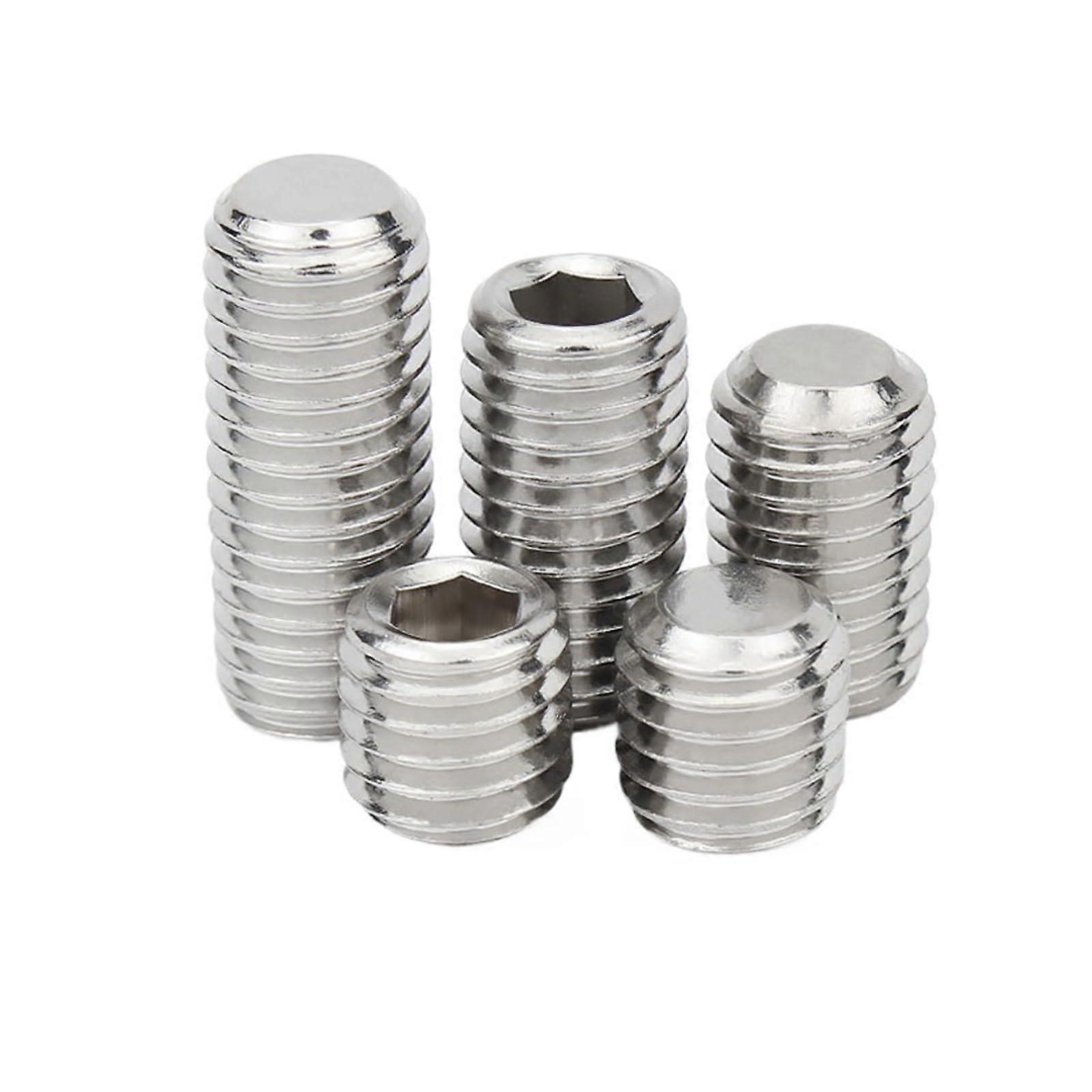 DIN913 Stainless Steel Hexagon Socket Flat End Grub Headless Screw, 14 Mm Length, M4, 50 Pcs, Sizes M1.6-M16