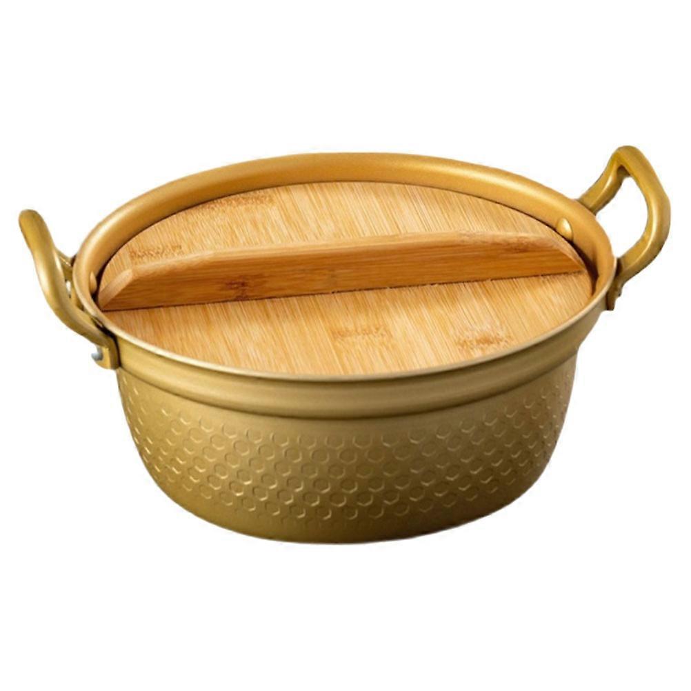 Multifunctional Pot Soup Stock Pot For Home Cooks Golden 21.5X9.5CM Anti-Scald Handles Dual Handles 1Pcs
