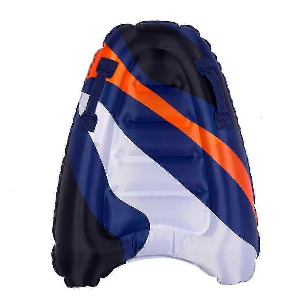 Portable Inflatable Surfboard with Handles for Kids Beach Swimming Mat Floating Device - Black Strip