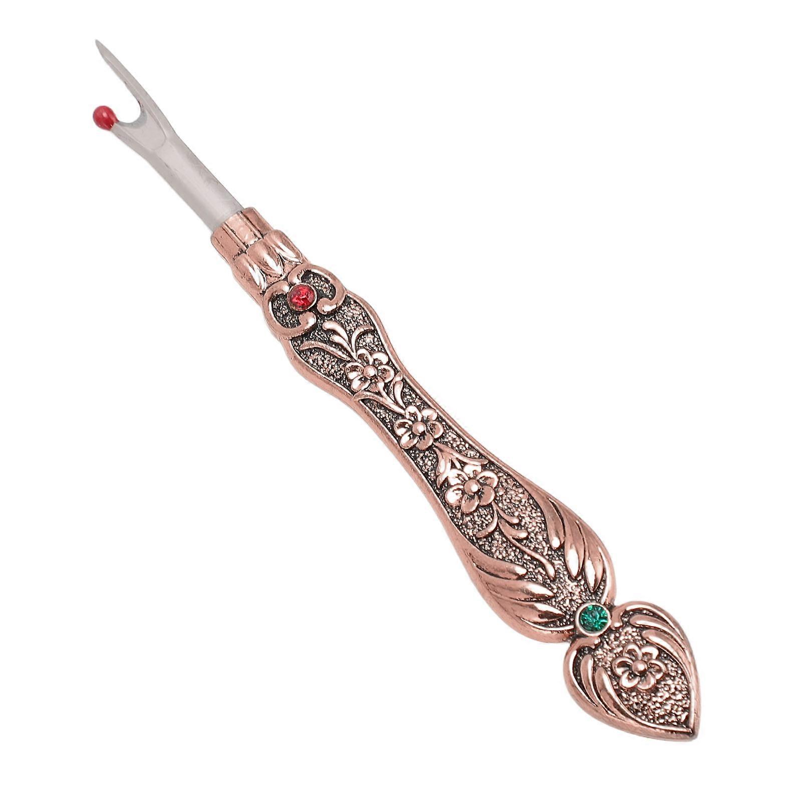 Seam Remover Tool Set DIY Portable Hand Stitch Remover Thread Remover Tool with Sewing Position Tape for Needlework Rose Gold