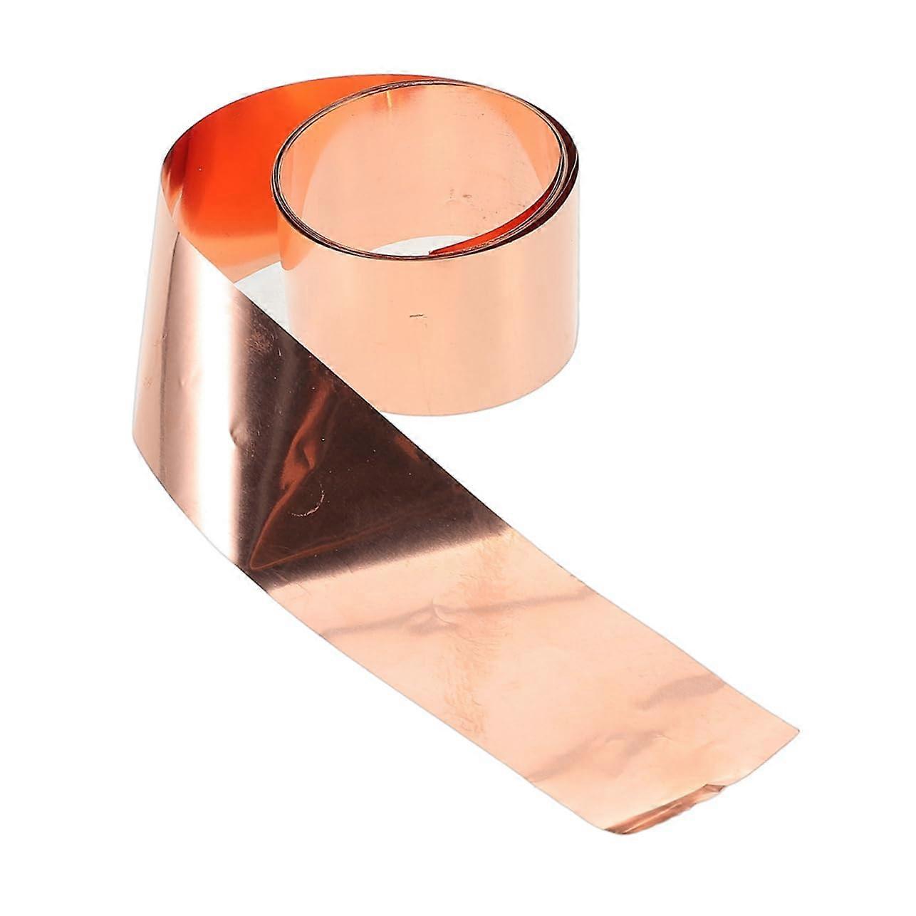 Kupferfolienrolle, flexibles Kupferband für Heimwerkerprojekte, Elektrohandwerk und Reparaturen, temperaturbeständige, reine Kupfermetallfolie.