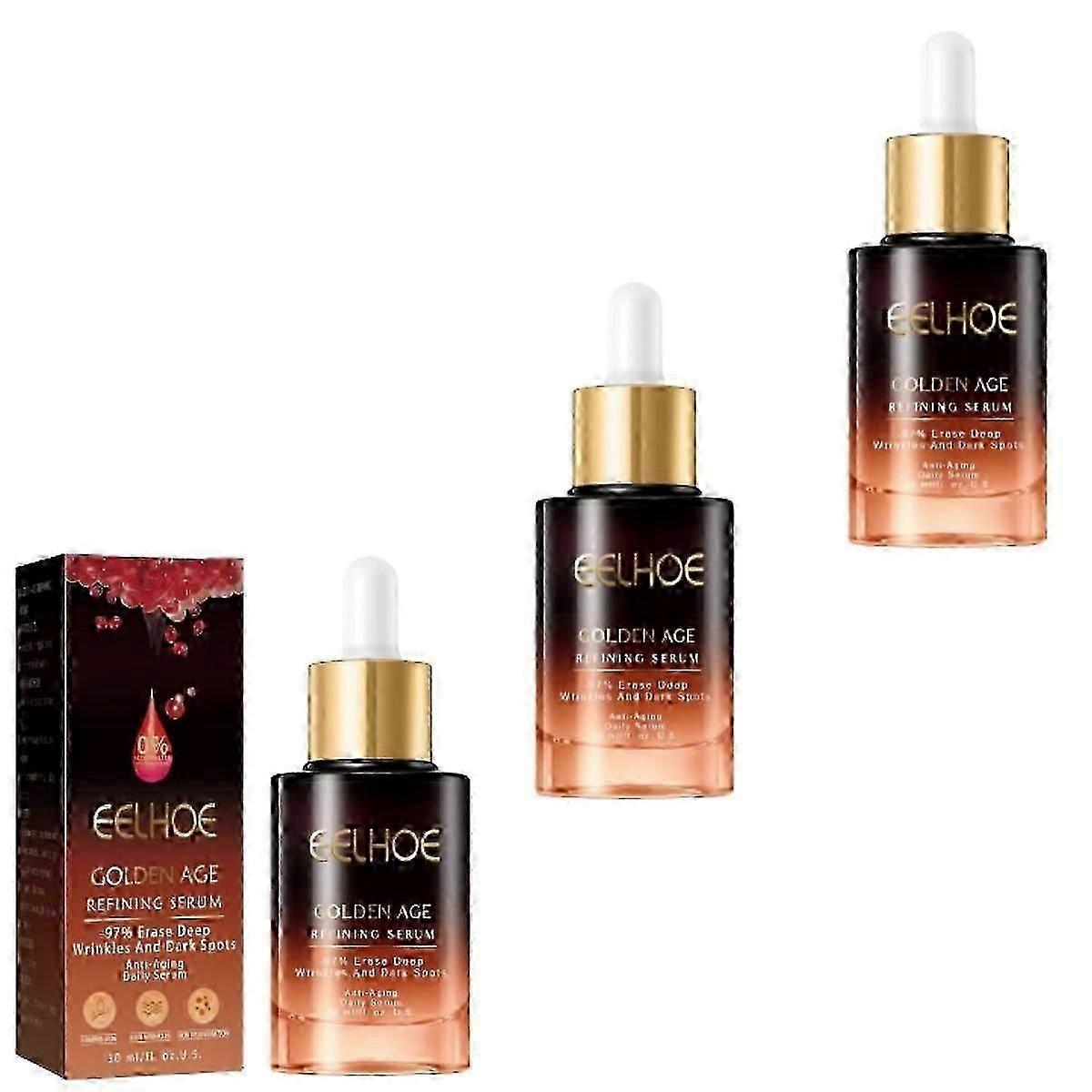 3pcs Eelhoe Golden Age Essence - ターゲット:小じわ、くま、引き締め、保湿、アンチリンクルセラム