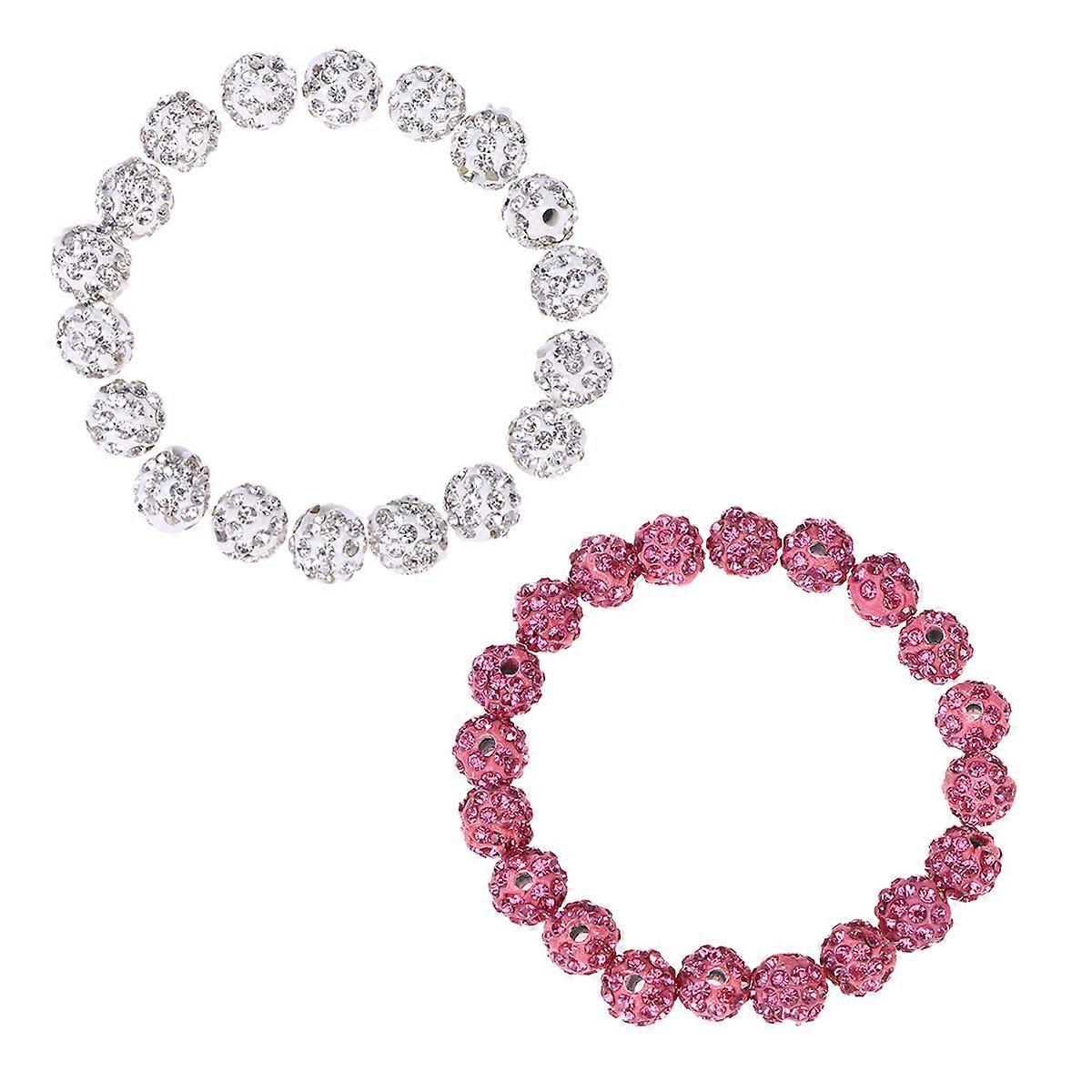 Rhinestone Spacer Beads for Decor Soft Ceramics Rosy Color 8MM Size Perfect for Jewelry Making