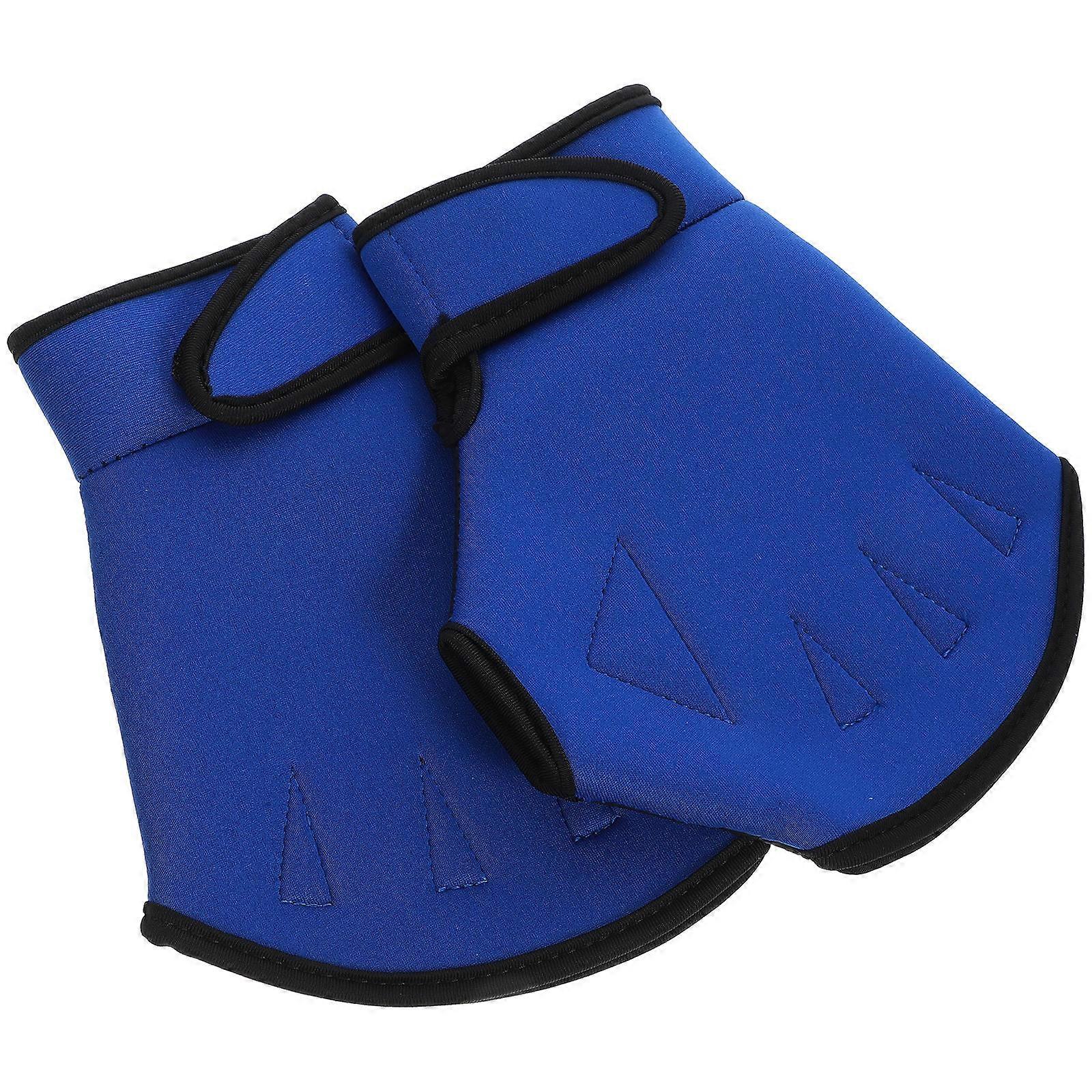 1 Pair Nylon Swim Mitts Swim Training Gloves Swimming Supplies Hand Protector Random Color