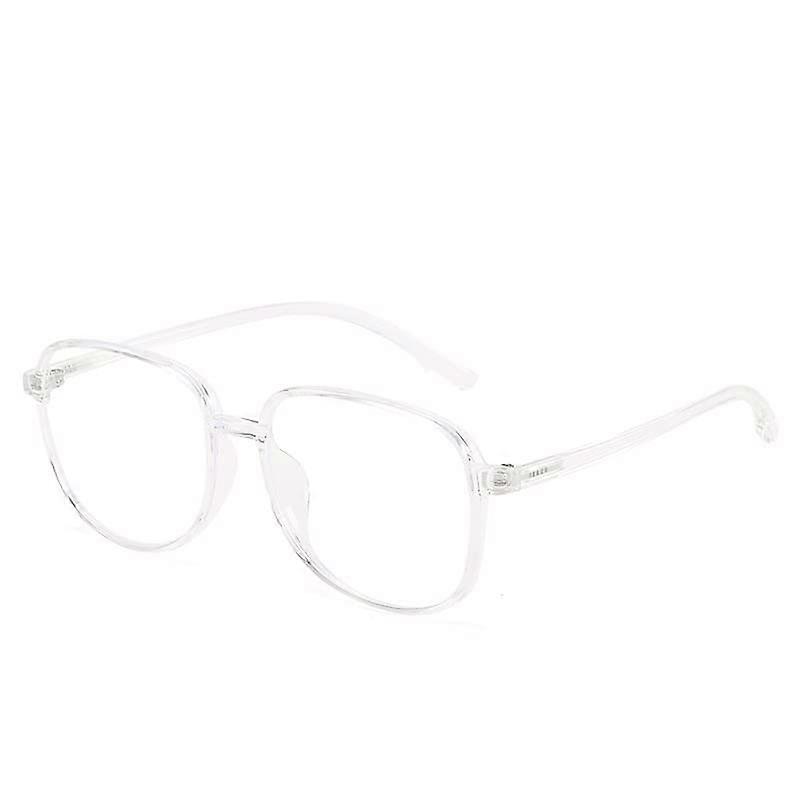 Stylish Oversized Frame Reading Glasses, TR Computer Readers with Blue Light Blocking (Transparent, 300)