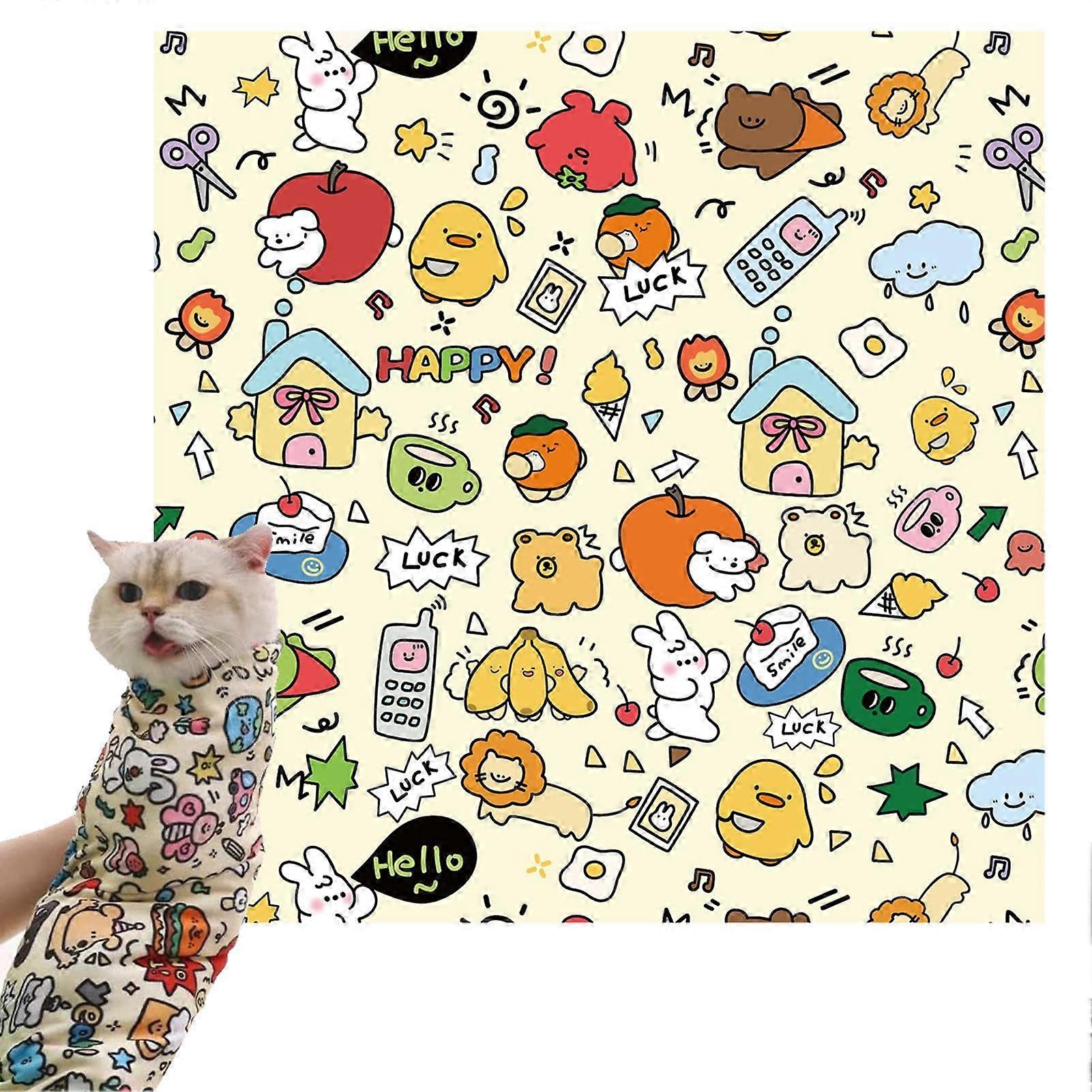 Self-Adhesive Cat Wrap for Grooming - Multifunctional Self-Adhesive Cloth for Nail Cutting, Easy to Use for Cats