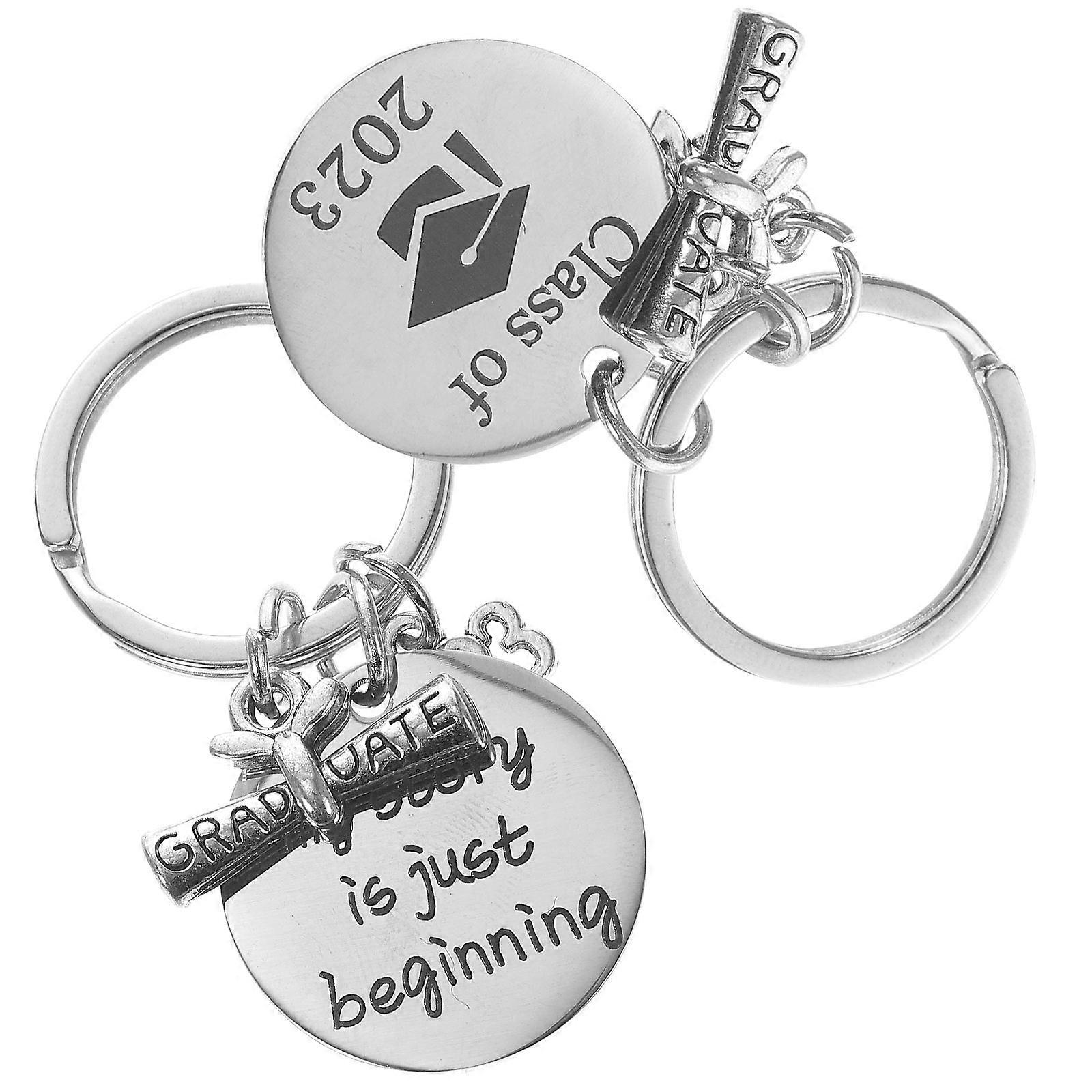 Classmate Keychain Graduation Ceremony Celebration Graduates Square Shape 5x5x0.5cm Decorative 2Pcs