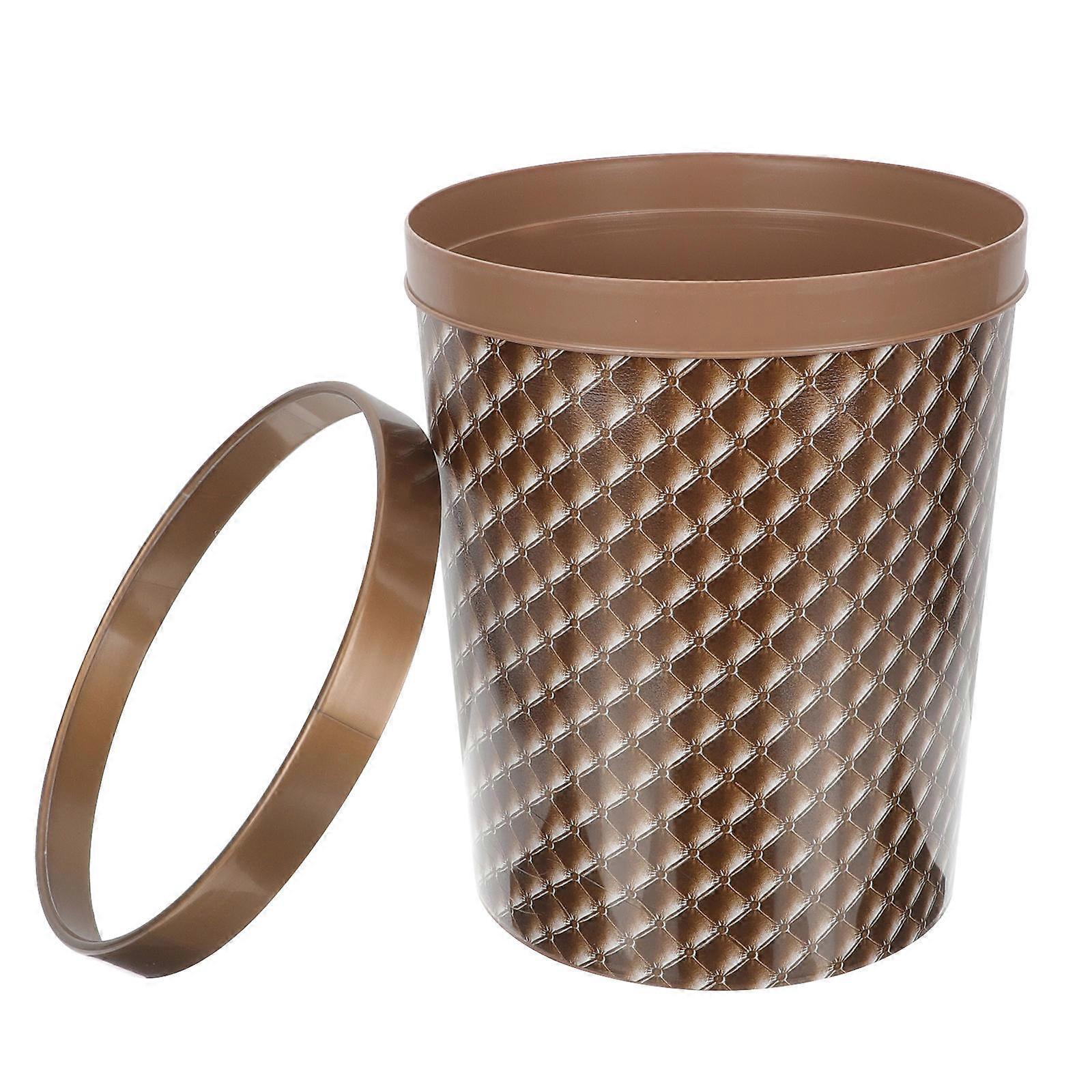 Office Trash Bin Imitation Leather Garbage Collection Small Waste Bin 1Set