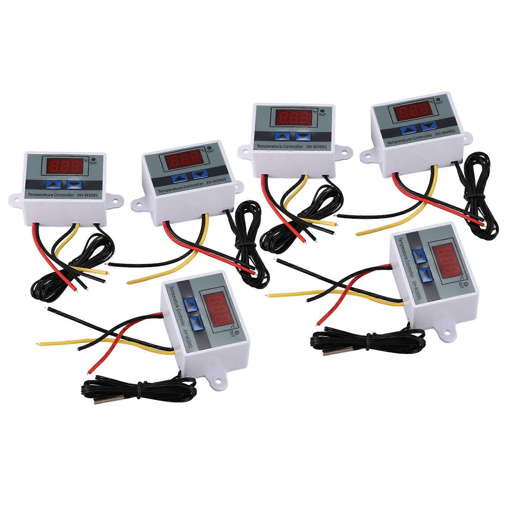 6Pcs 220V 10A Digital LED Temperature Controller Thermostat Control Switch Probe