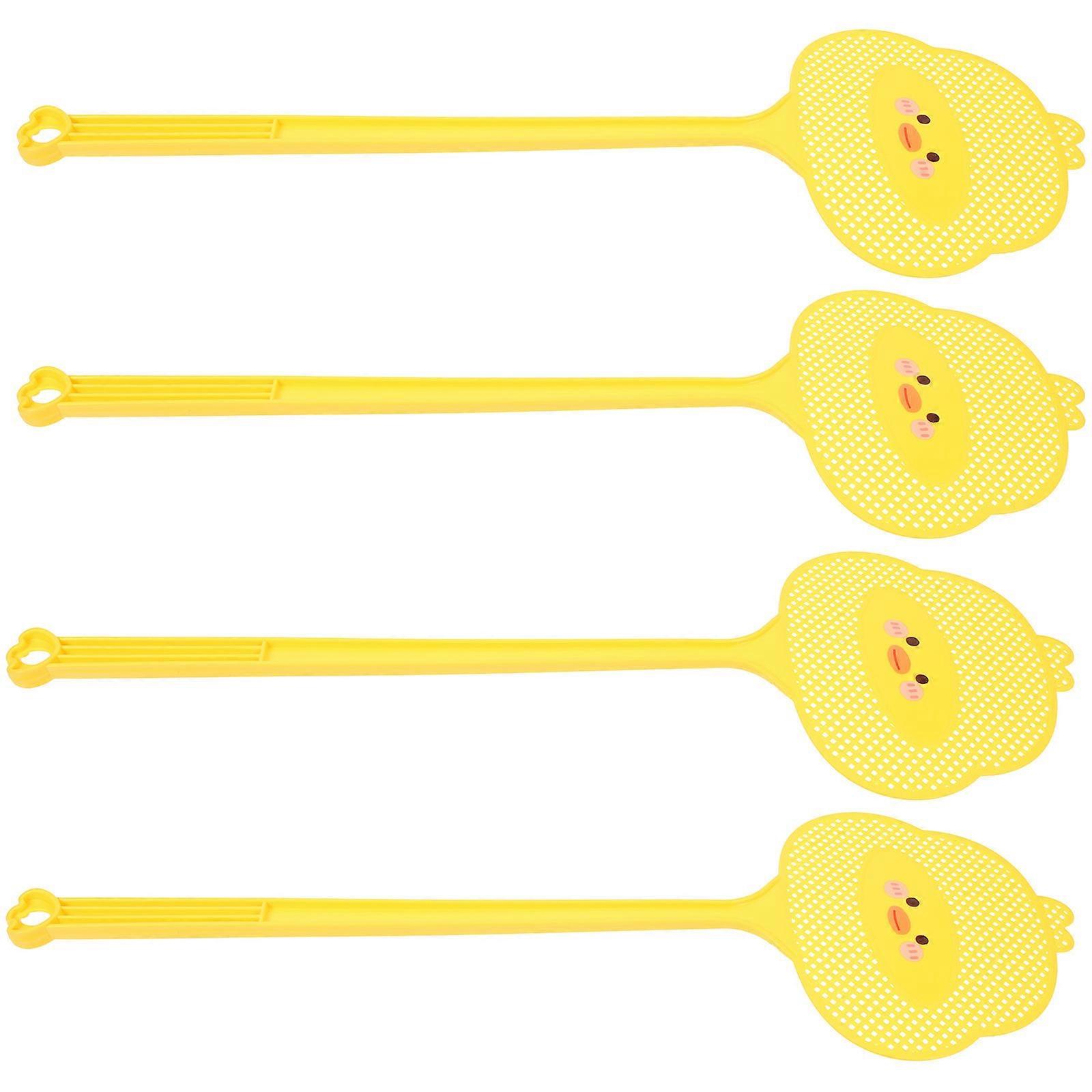 Convenient Fly Racket Professional For Indoor Use Yellow 49 5X15X1 2Cm Insect Swatting 4Pcs