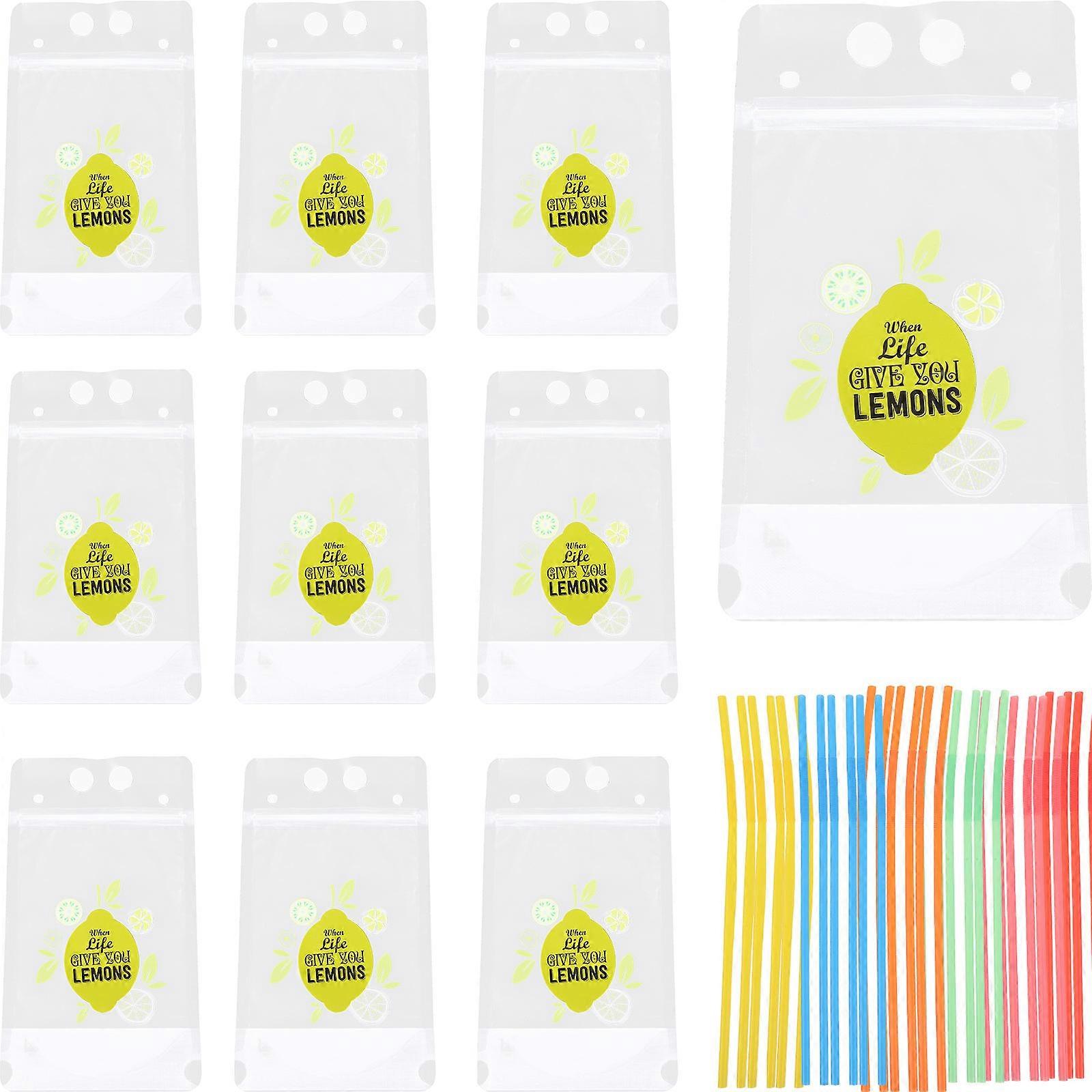 Multi Color Transparent Juice Pouch Bags for Drink Storage 1Set