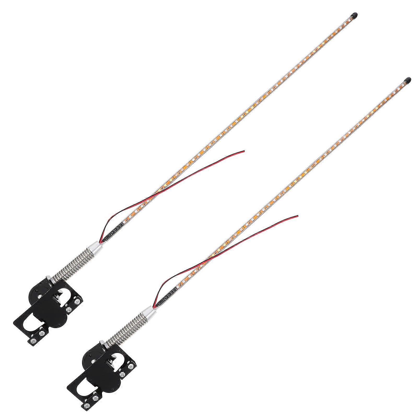 Masteelf 2pcs Antenna Lights 24v Flowing Motorcycle Signal Lights Wireless Strobes with Remote for Trailers and Trucks