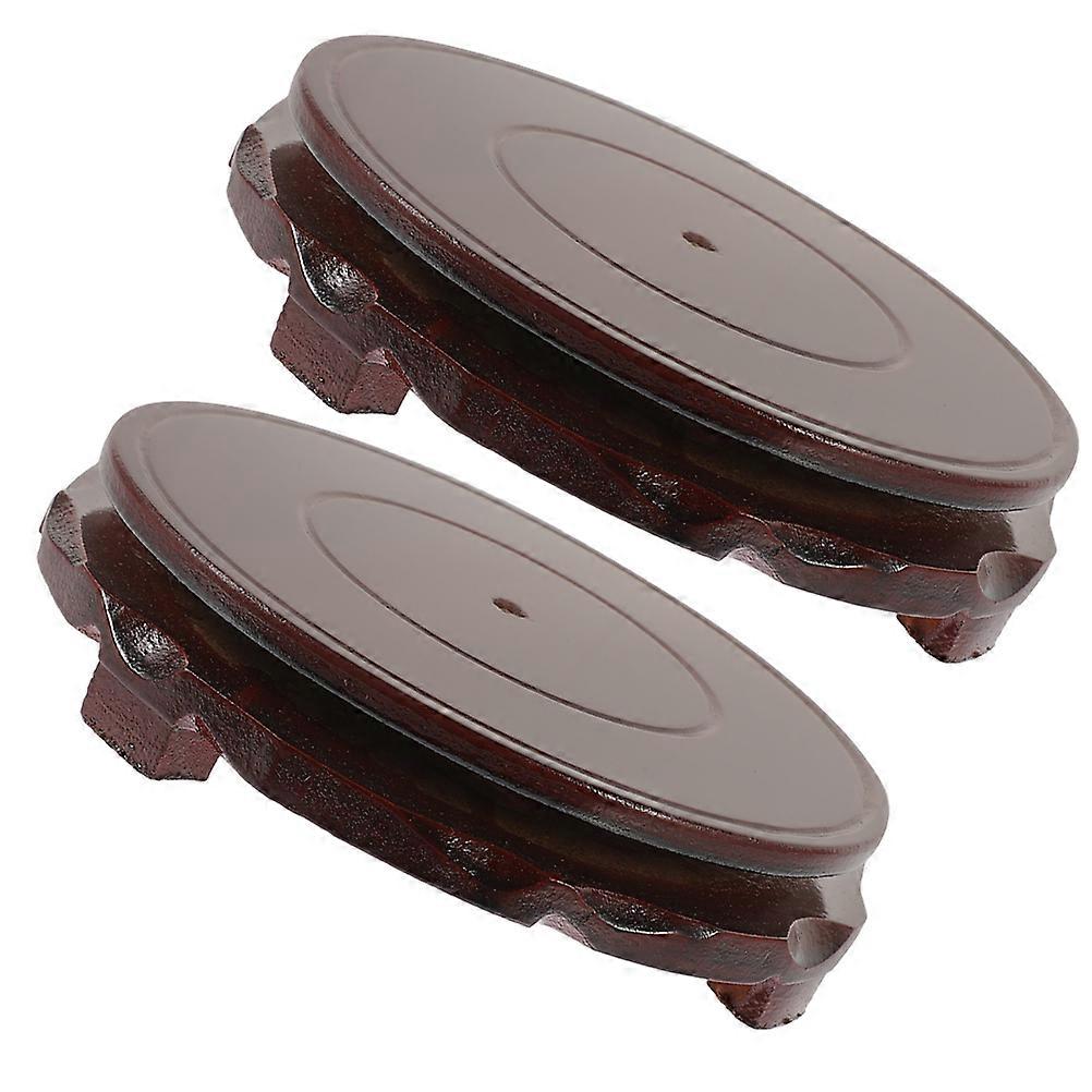 2pcs Indoor Wooden Vase Base Practical Flowerpot Wood Stand for Home Display
