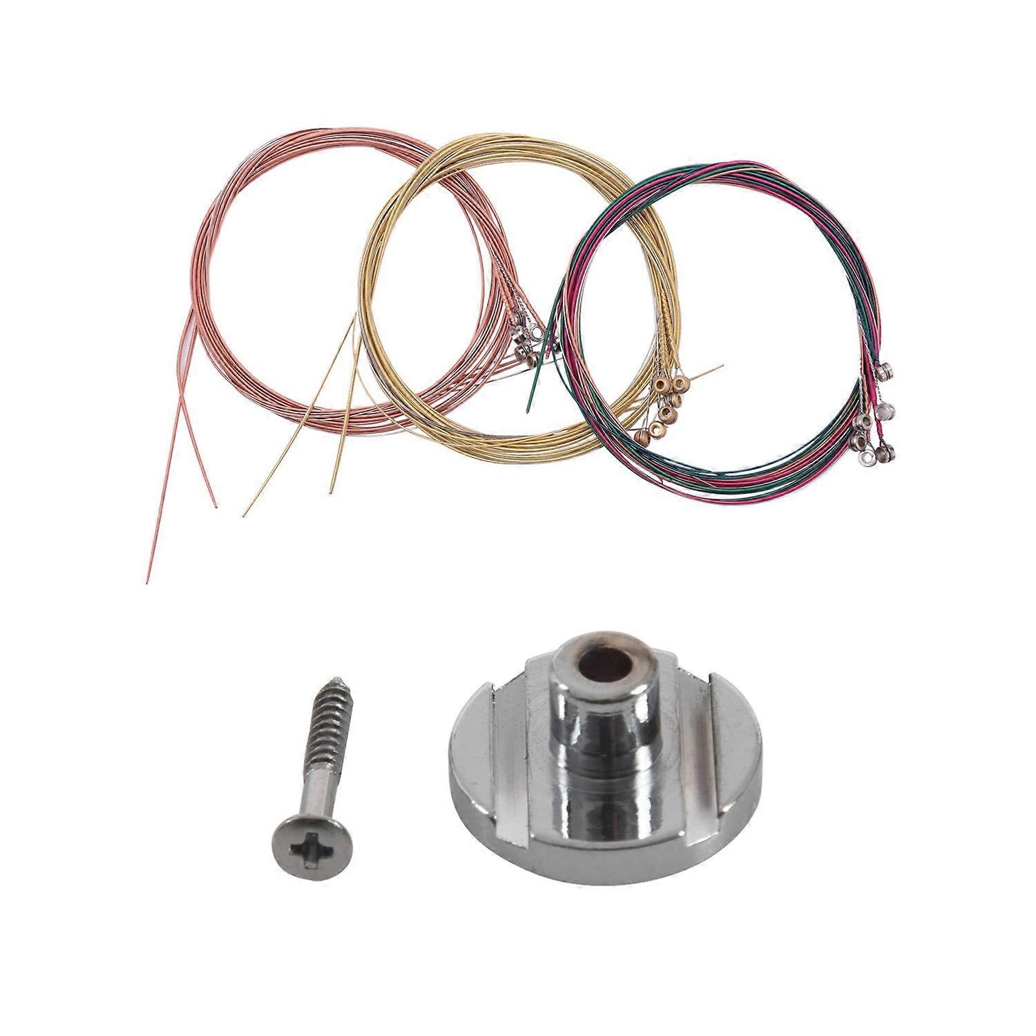 1x Pure Vintage -Style /Precision Bass String Guide & 3 Sets Guitar Strings Replacement Steel String