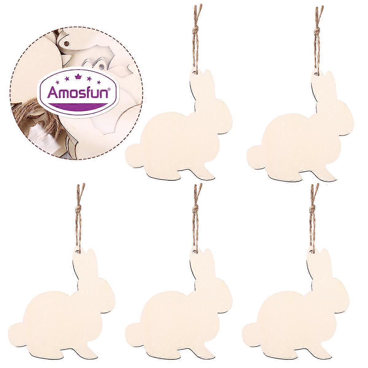 Easter Bunny Pendant Set of 20 Pieces Khaki Synthetic Material for DIY Craft Projects and Home