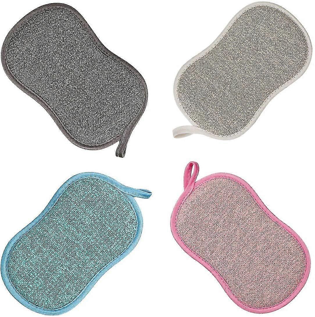 Washable Antibacterial Microfiber Reusable Double Sponge