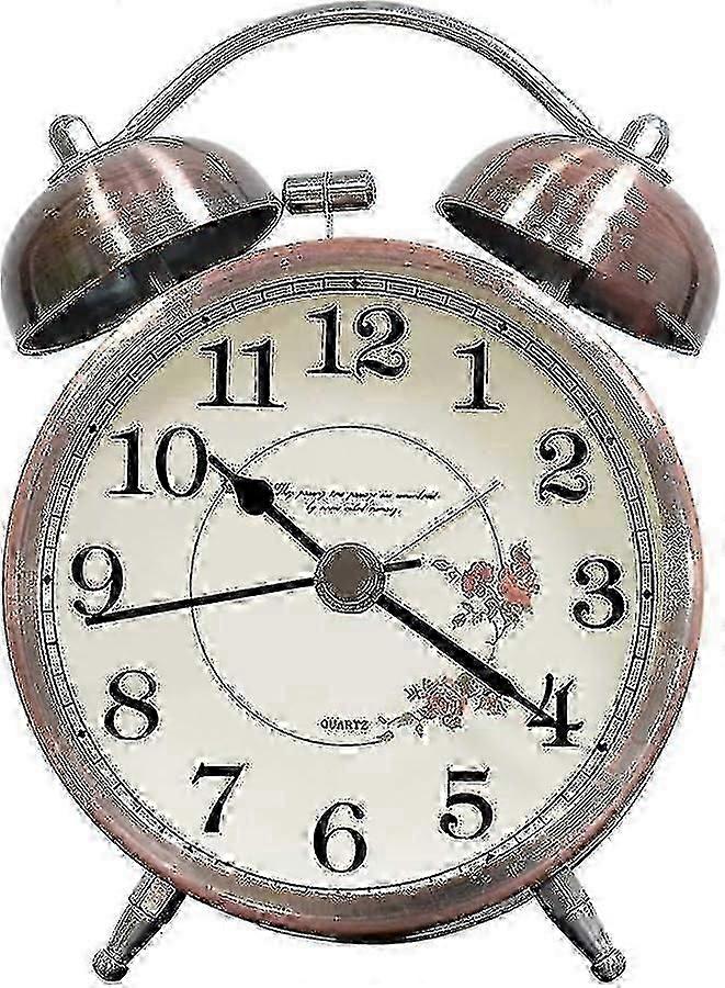 Classic Bell Alarm Clock, Vintage Retro Silent Alarm Clock, Luminous Analog Alarm Clock for Child, A