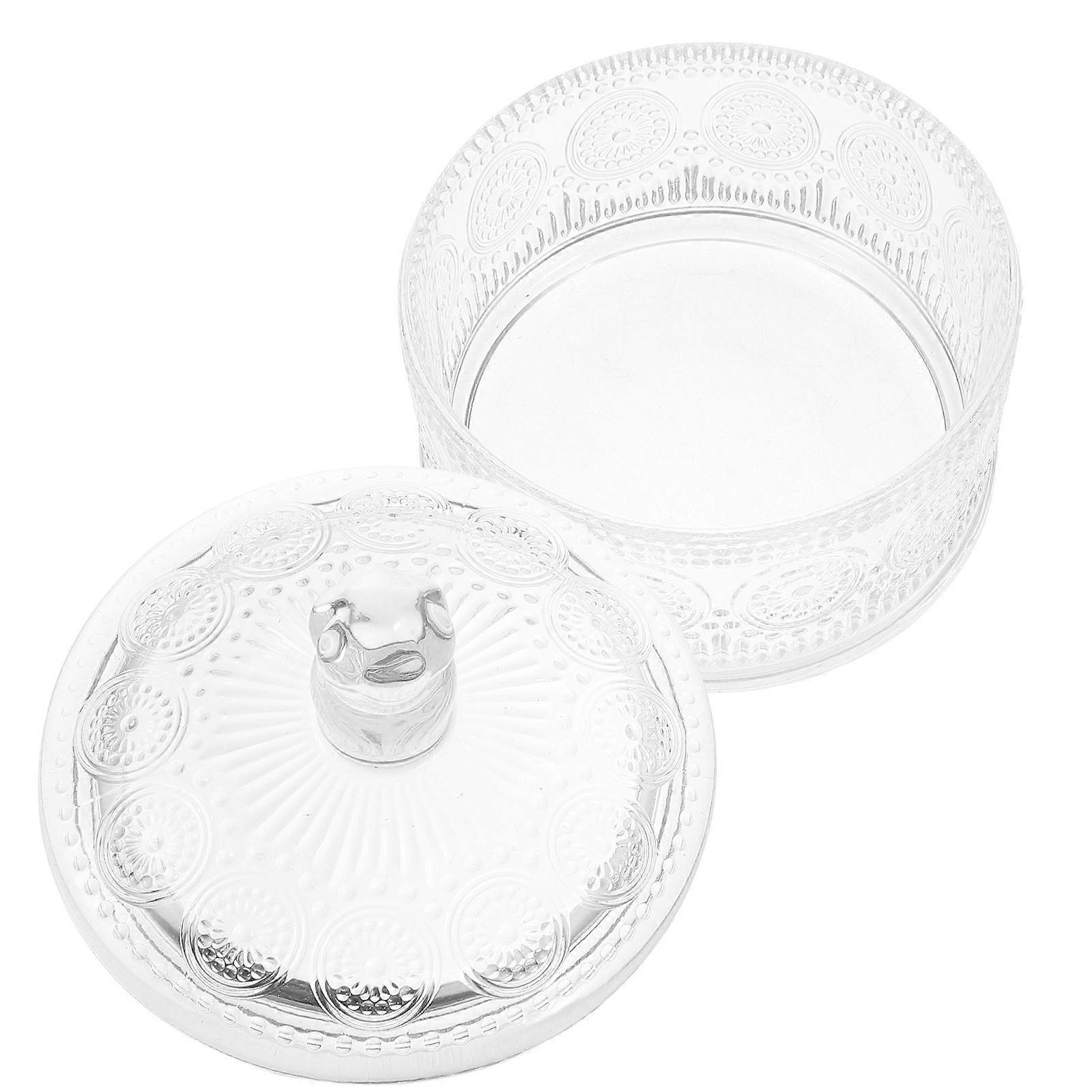 Glass Biscuit Container Pretty Jars With Lids For Café Use 13.7X12X12CM Dustproof Storage 1Pack