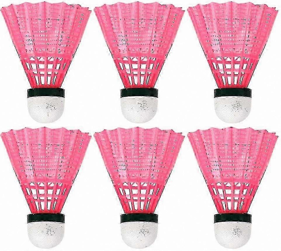 Tartós műanyag tollaslabda szabadtéri sportedzésekhez, 6 db-os rózsaszín