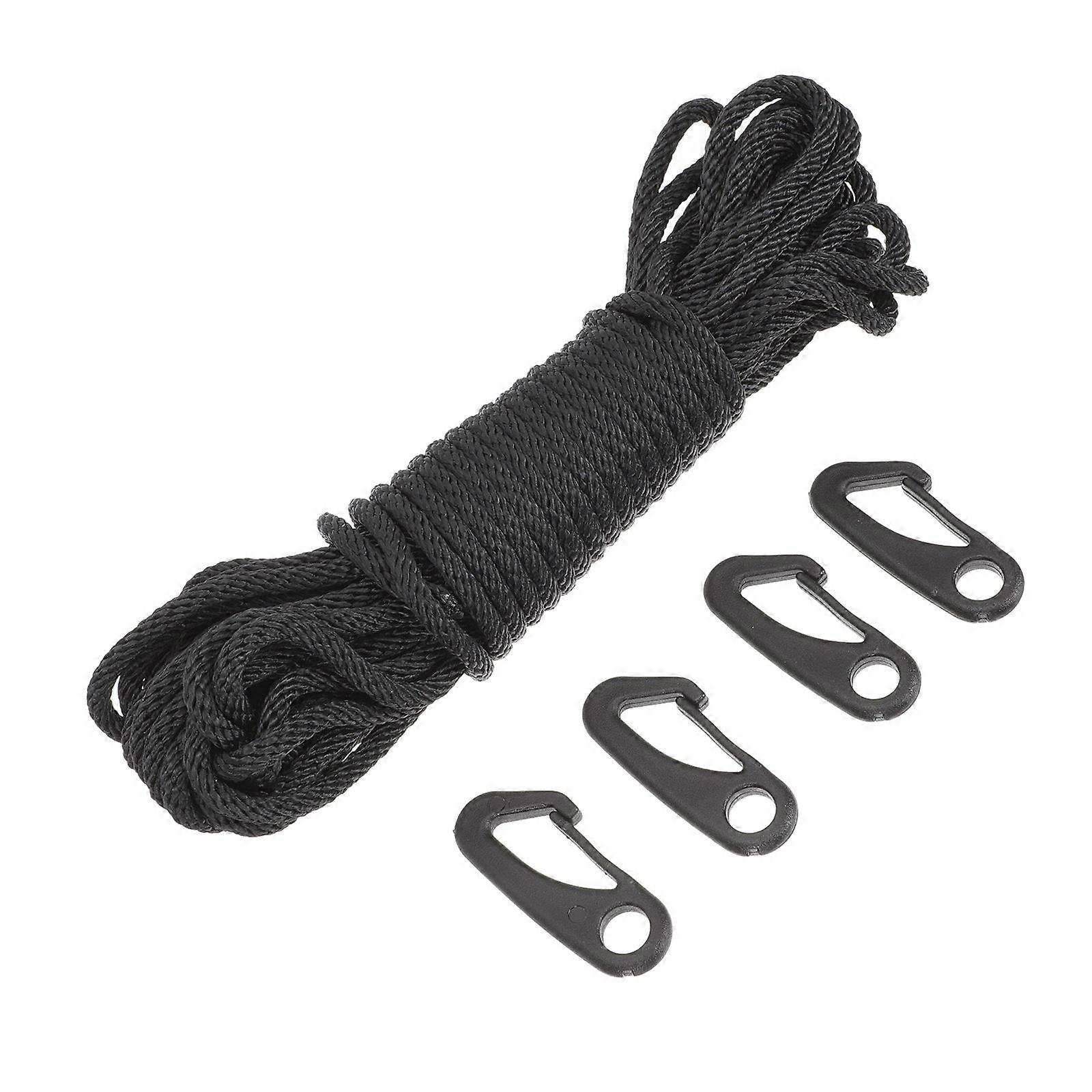 Flagpole Replacement Rope with Hooks, Durable Halyard for Outdoor Use, Clothes Drying and DIY Projects