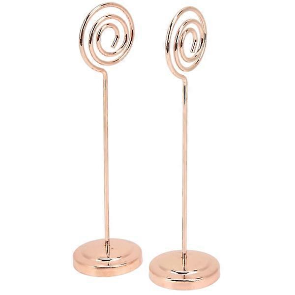 2pcs Table Number Holders Round Metal Steady Semicircle Convex Design Electroplating