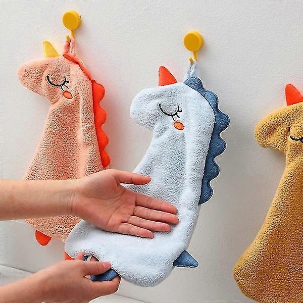 Small Towel, Set of 3 Soft Kitchen Towels for Hanging in Kitchen Bathroom and Toilet (Blue)