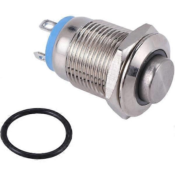 3V push button doorbell with blue LED 12 mm silver
